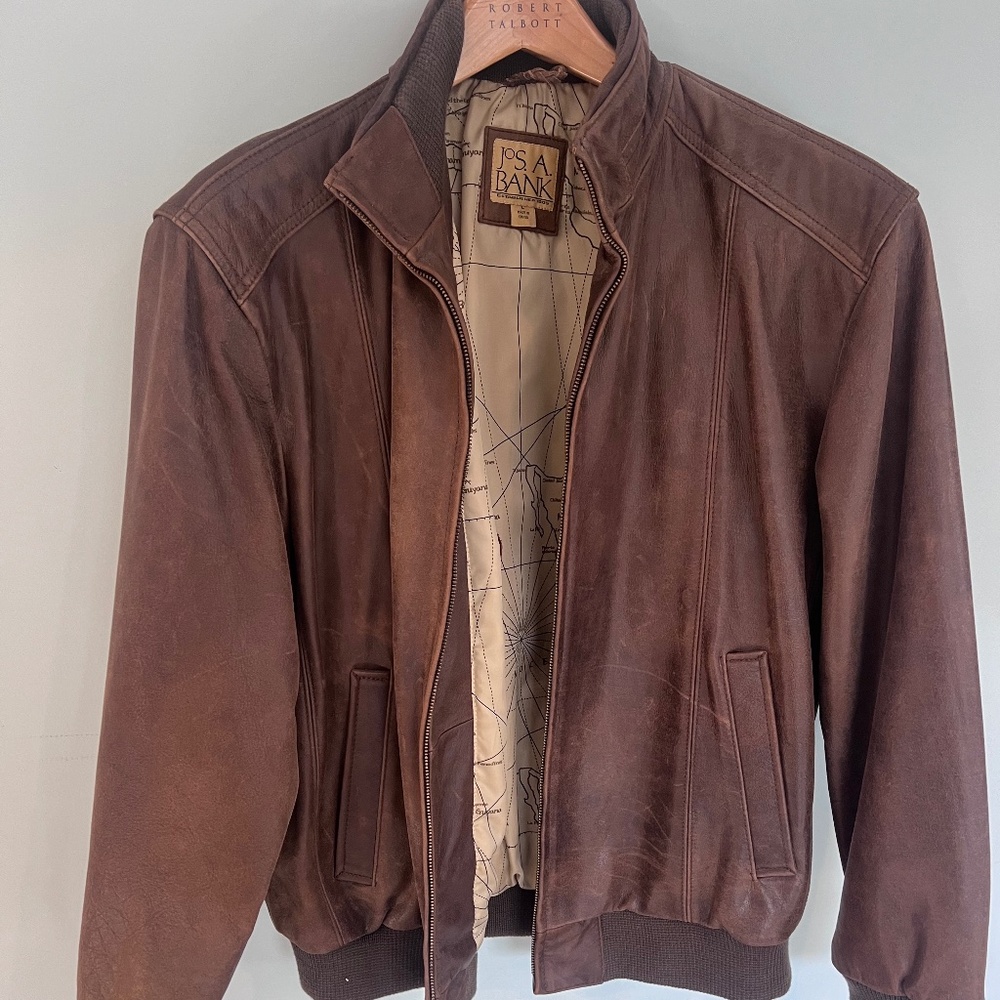 Joseph A Bank Leather Jacket (L)